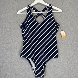 Brand New Kona Soul X Target Womens Medium Navy Blue One Piece Swimsuit Swimwear